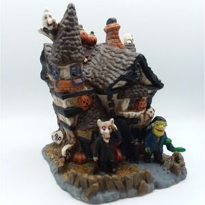 Vintage 2003 Spooky Hollow Halloween Lighted Haunted House Orig Box Ghost Dracul